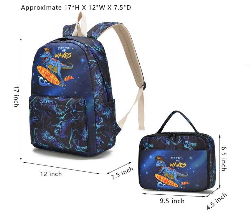 Dino 2 pc backpack set