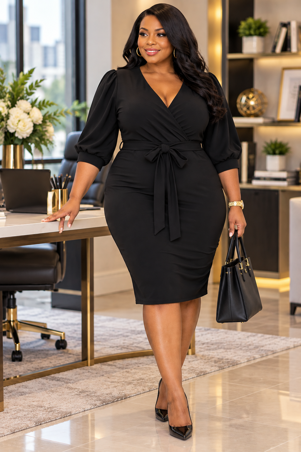 Surplise Elbo sleeve dress