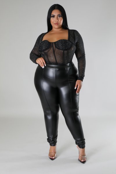 Faux leather pants