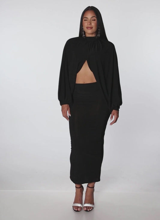 Mock neck tulip Top