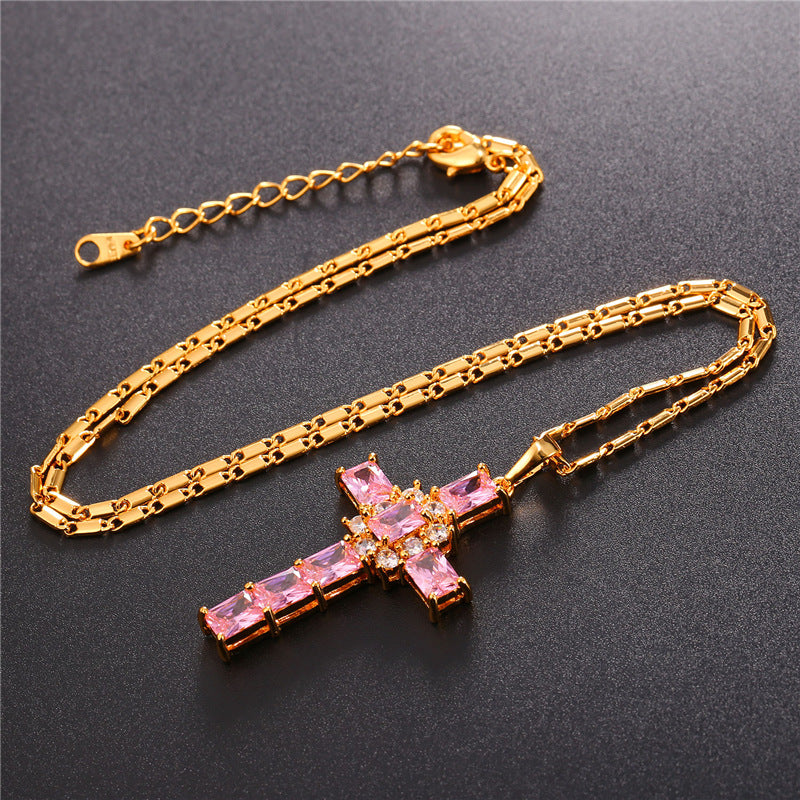 Diamante Cross Necklace